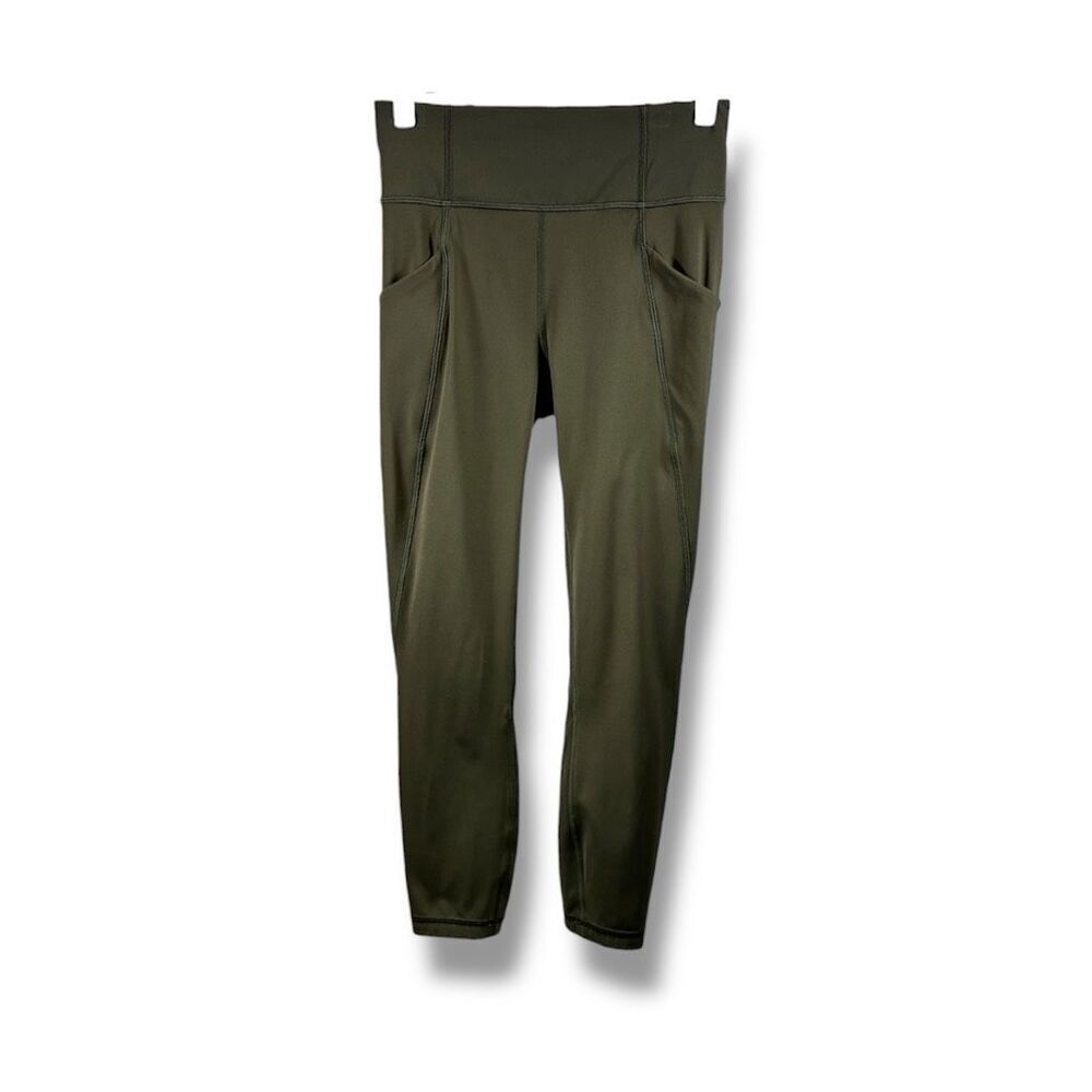 Lululemon Time to Sweat Crop 23” High Waist in Dark Olive Size 4
